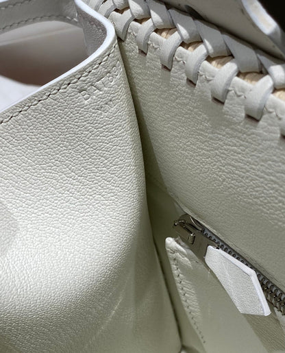 HM BIRKIN 25 CM PICNIC BLANC BAMBOU ET ROTIN
