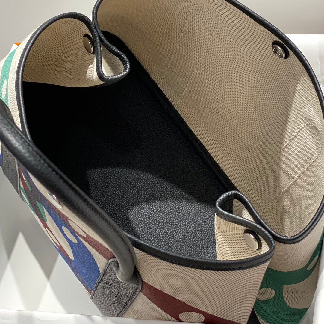 HM Garden Party 36 Toile multicolore et cuir de veau Negonda 243406