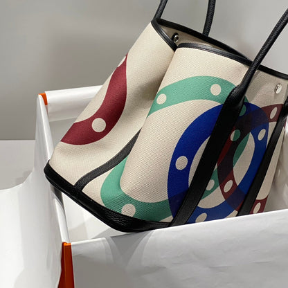HM Garden Party 36 Toile multicolore et cuir de veau Negonda 243406