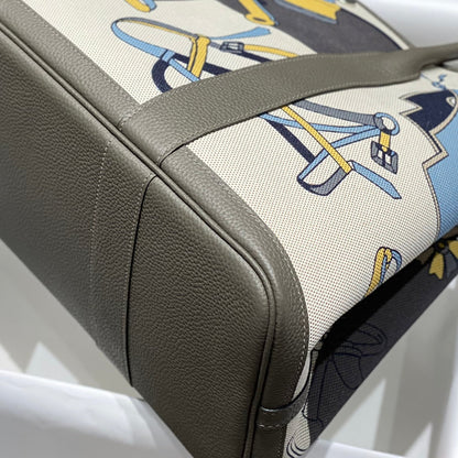 HM Garden Party 36 Toile multicolore et cuir de veau Negonda 243389