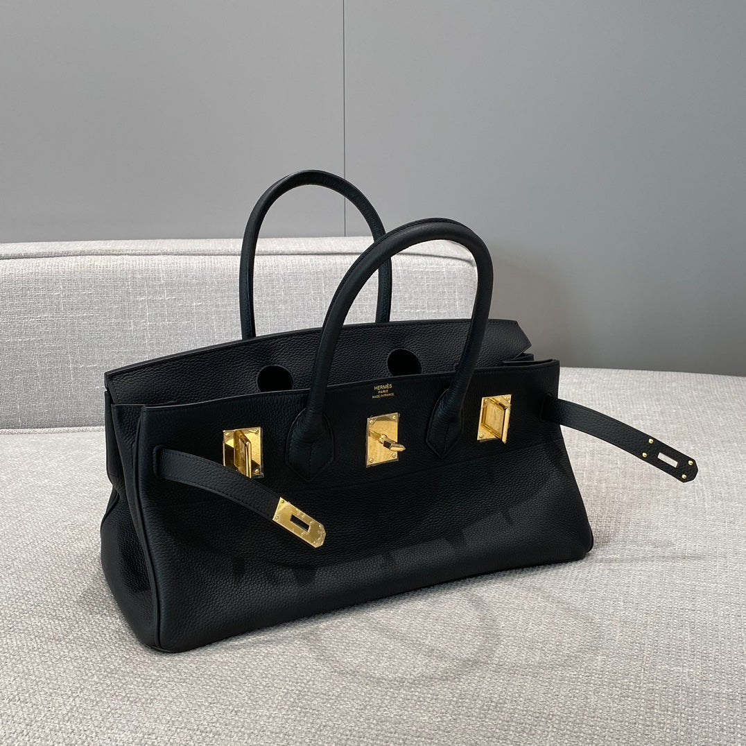 HM ショルダーバーキン 42 ブラック カウハイド ゴールド金具 237640
