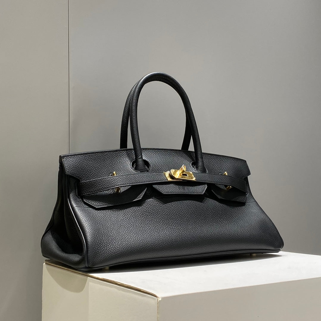 HM ショルダーバーキン 42 ブラック カウハイド ゴールド金具 237640