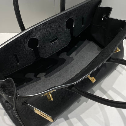 HM ショルダーバーキン 42 ブラック カウハイド ゴールド金具 237640
