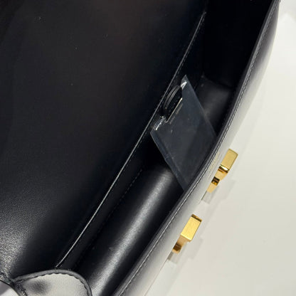 HM Constance Elan 24cm Bag Black Box Calfskin Gold Hardware