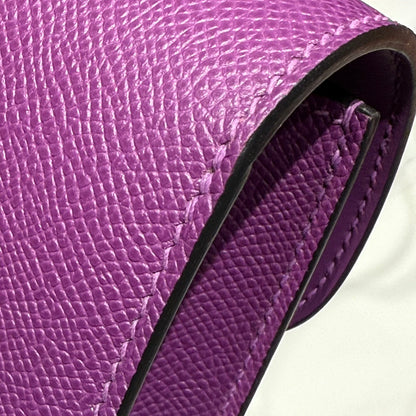 HM コンスタンス エラン 24cm バッグ パープル エプソムレザー ゴールド金具