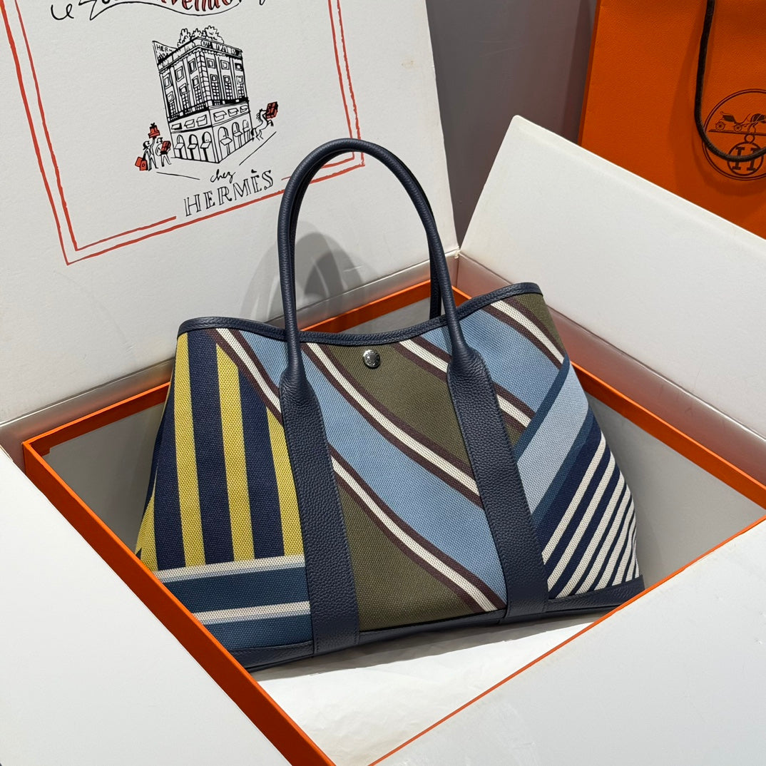 HM Garden Party 36 Toile multicolore et cuir de veau Negonda 243168