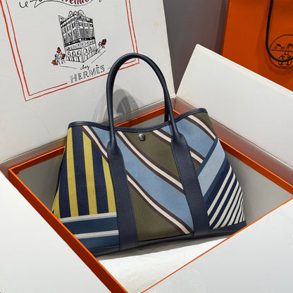 HM Garden Party 36 Toile multicolore et cuir de veau Negonda 243168