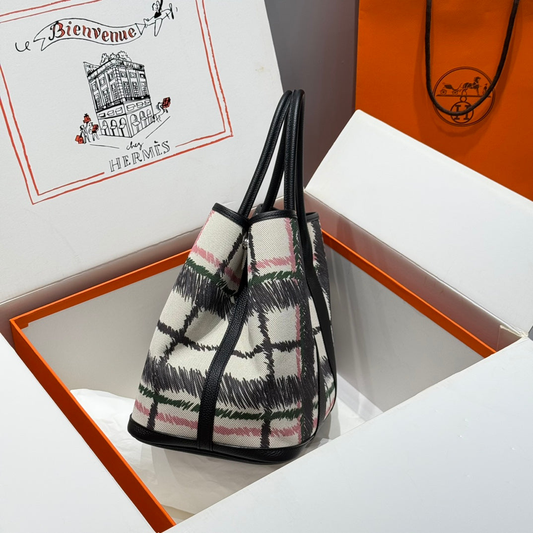 HM Garden Party 36 Toile multicolore et cuir de veau Negonda 243186