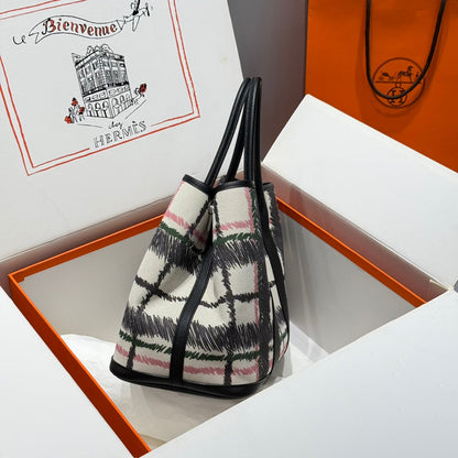 HM Garden Party 36 Toile multicolore et cuir de veau Negonda 243186