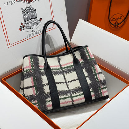 HM Garden Party 36 Toile multicolore et cuir de veau Negonda 243186