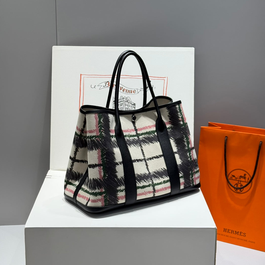HM Garden Party 36 Toile multicolore et cuir de veau Negonda 243186