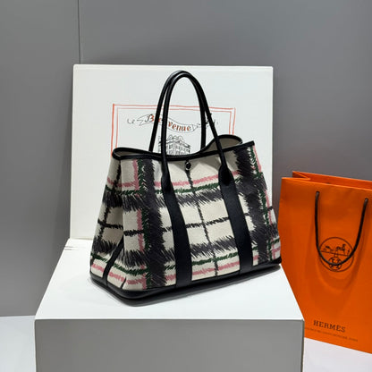 HM Garden Party 36 Toile multicolore et cuir de veau Negonda 243186