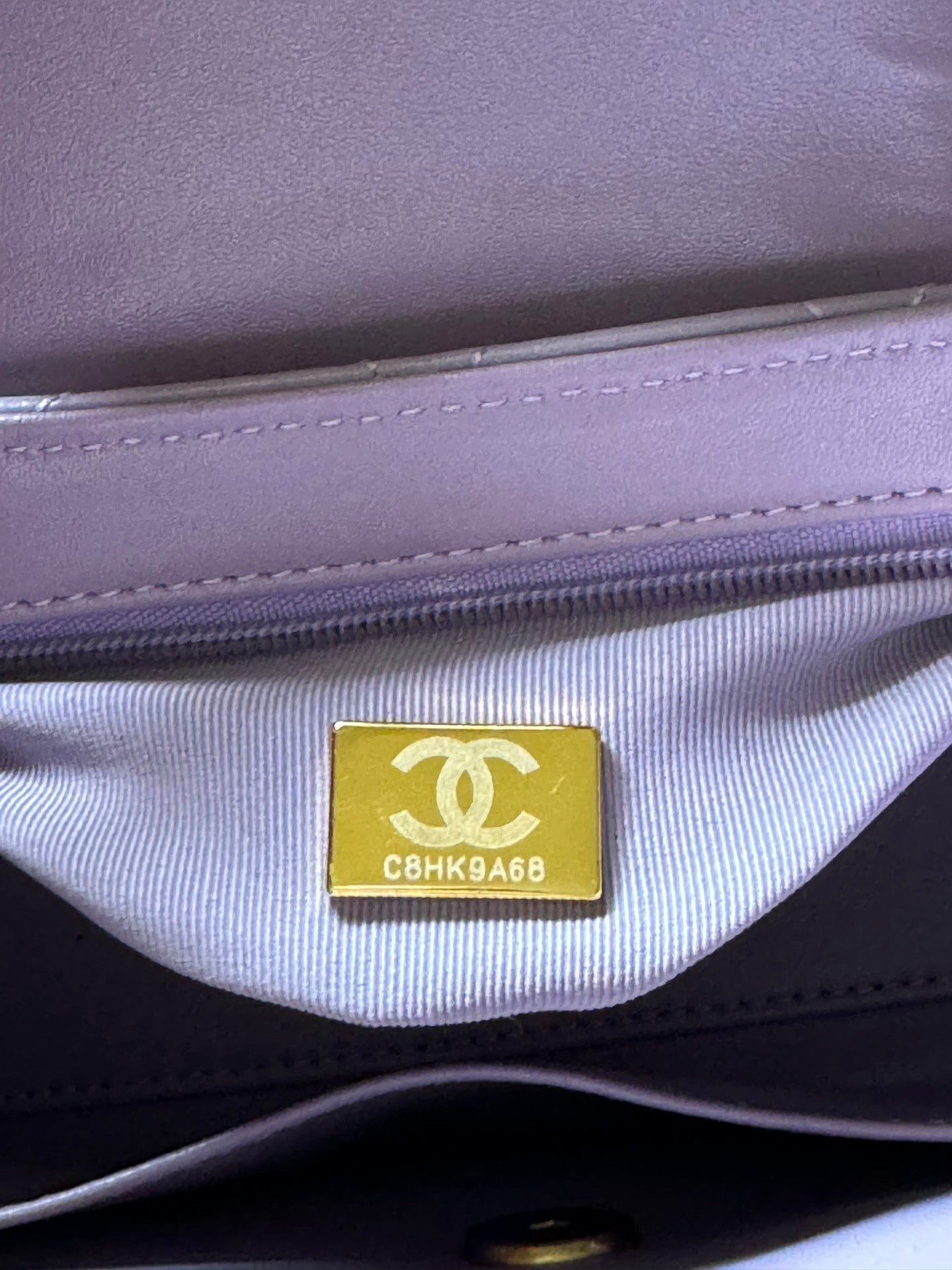 Sac shopping Kelly CC 24A Nano 19 cm en cuir d'agneau violet