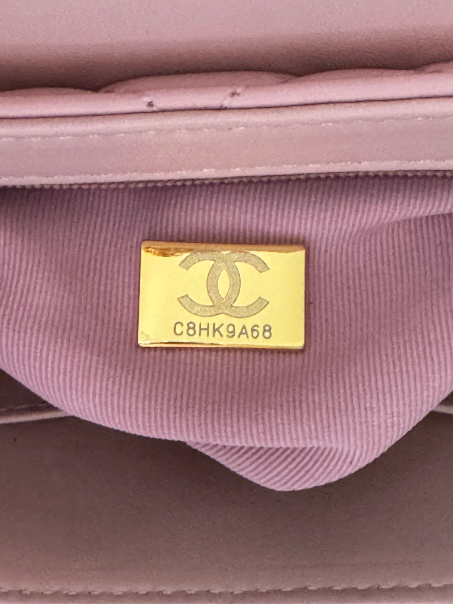 Sac shopping Kelly CC 24A Nano 19 cm en cuir d'agneau rose pastel