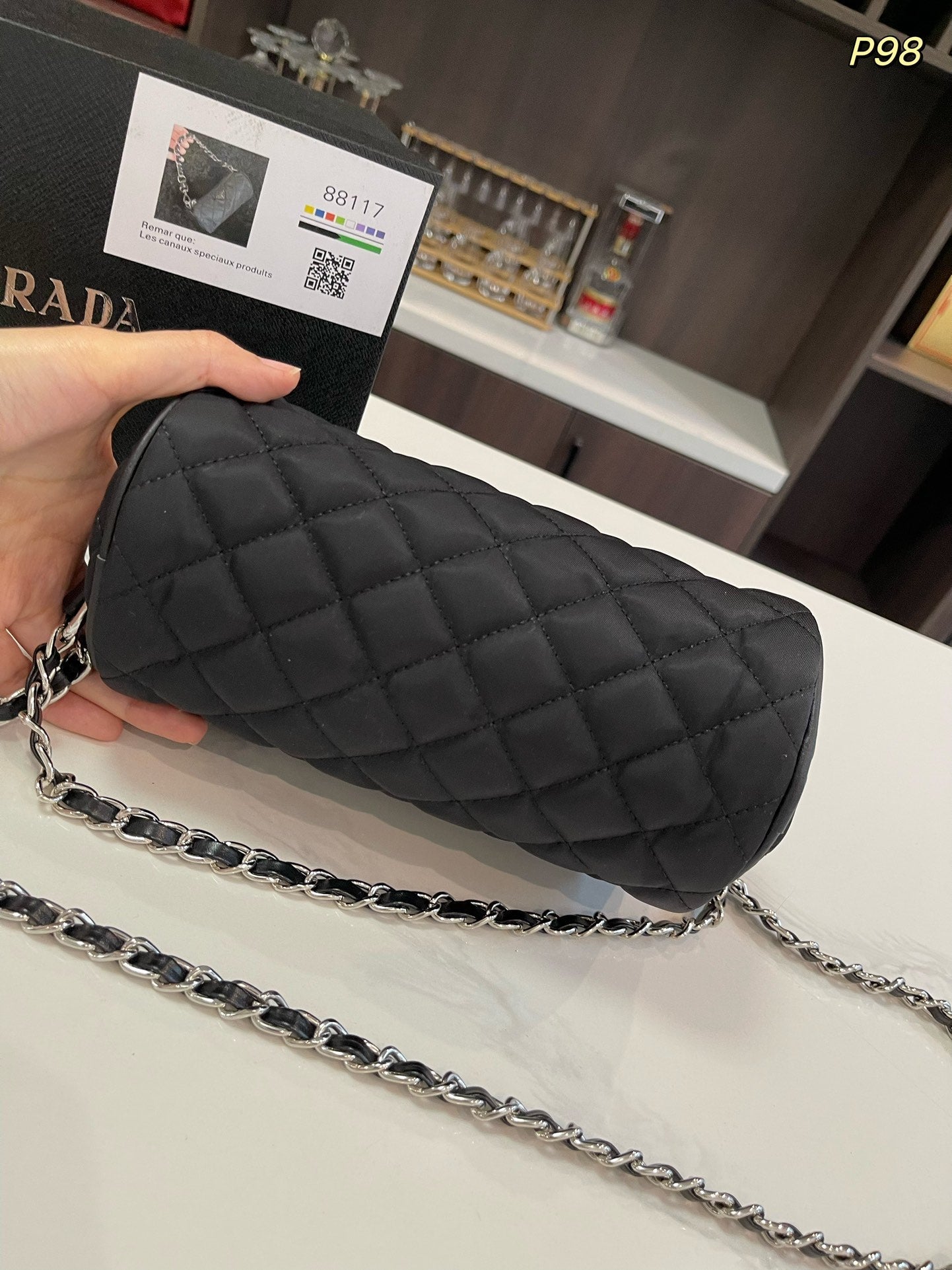 PRA シリンドリカル 20 バッグ（ブラック、REナイロン、シルバー金具）