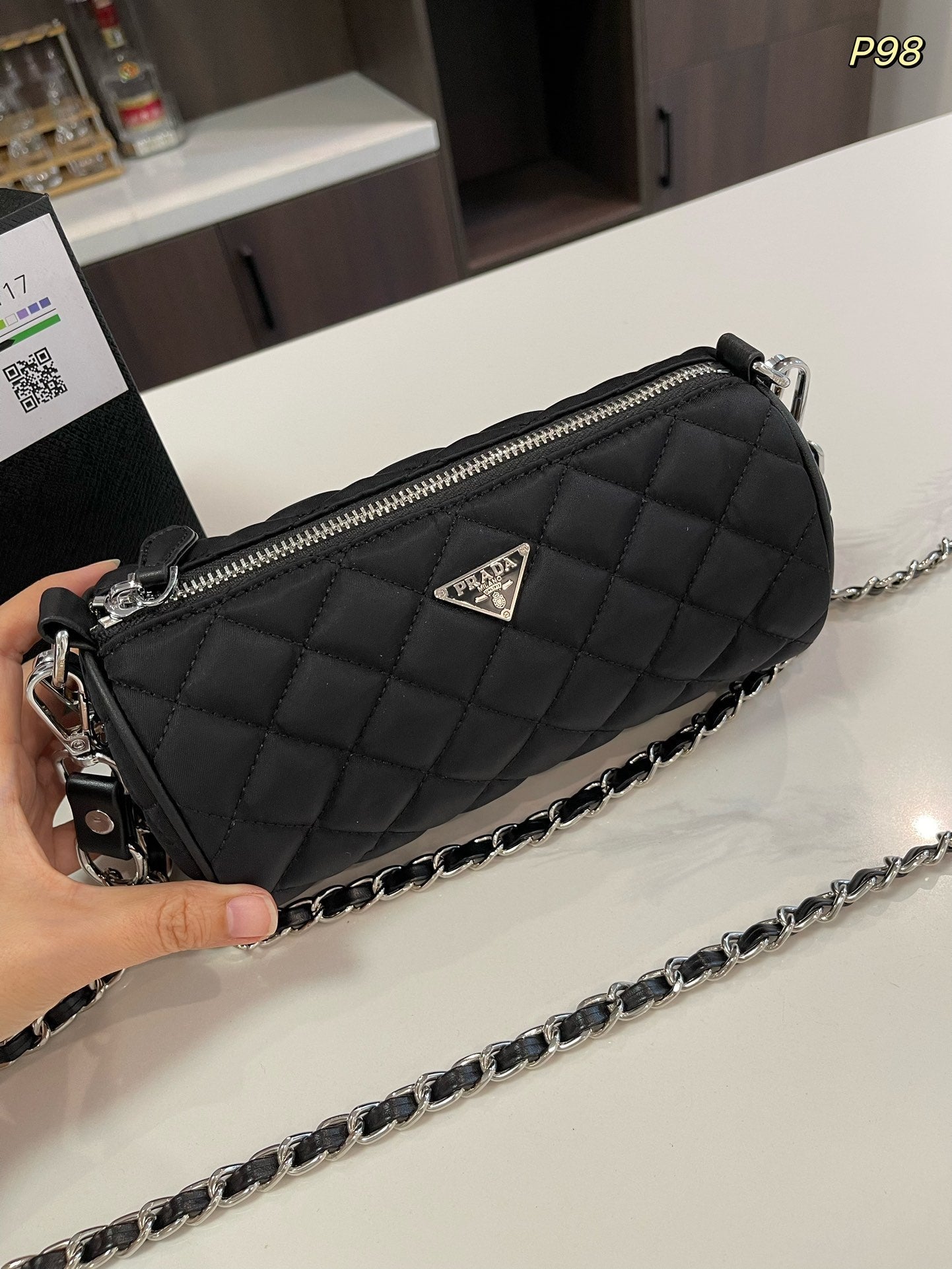 PRA シリンドリカル 20 バッグ（ブラック、REナイロン、シルバー金具）