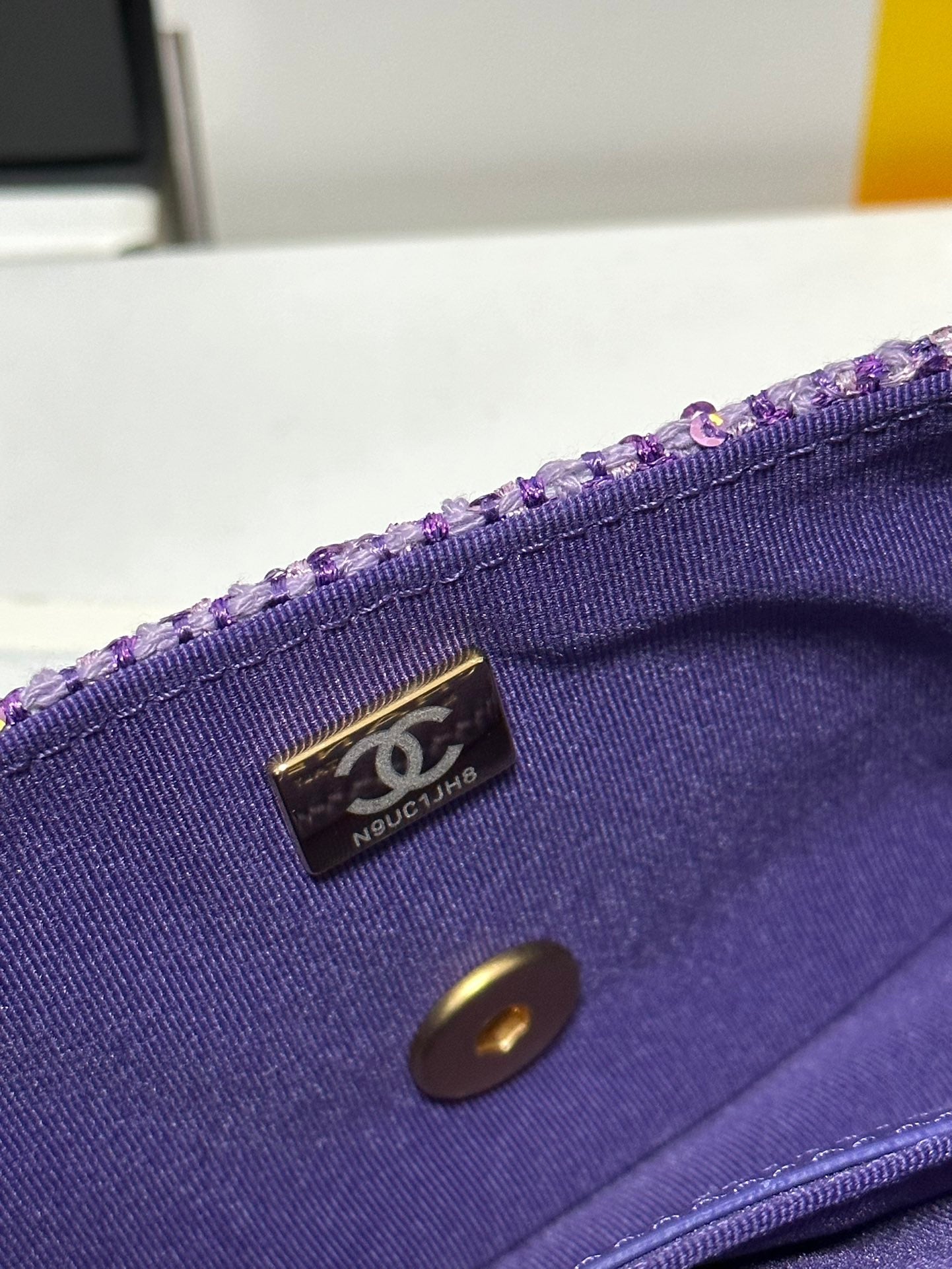 CC MINI 21 SAC À RABAT EN TWEED DE LAINE VIOLET