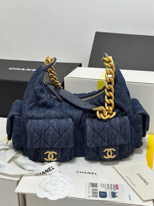Sac Hobo CC 25C 31 cm Space Demin, quincaillerie dorée 243575