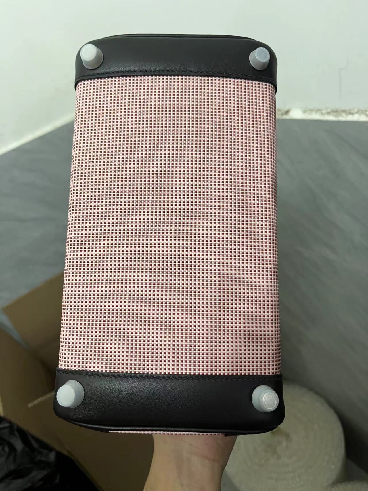 HM カドリーユ バーキン 25cm ブラック スウィフトレザー ピンク トワル