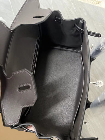 HM カドリーユ バーキン 25cm ブラック スウィフトレザー ピンク トワル