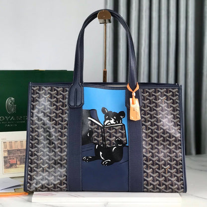 GOYA VILLETTE トート 45 ネイビーブルー ゴヤルダン キャンバス