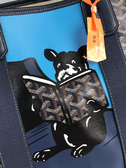 GOYA VILLETTE トート 45 ネイビーブルー ゴヤルダン キャンバス