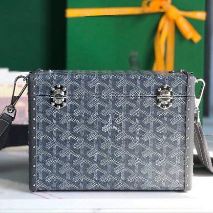 カセットトランクバッグ 21 グレー ゴヤルディン キャンバス &amp; クラムシー カウハイド
