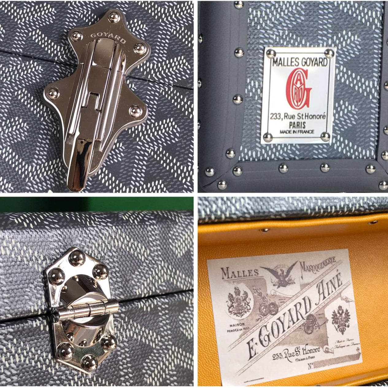 カセットトランクバッグ 21 グレー ゴヤルディン キャンバス &amp; クラムシー カウハイド