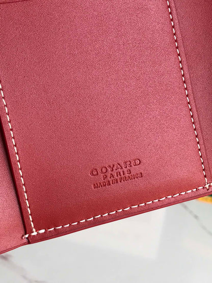 PORTEFEUILLE SAINT-GABRIEL 12 EN CUIR DE VEAU ROUGE CLASSIQUE ET TOILE GOYARDINE