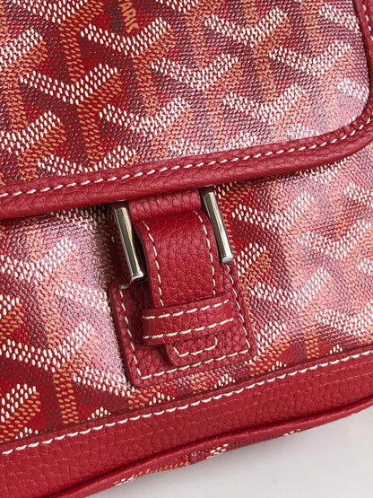 GRAND BLEU 16 EN TOILE GOYARDINE ROUGE CLASSIQUE ET AGNEAU