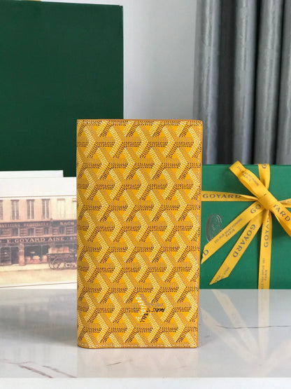 PORTEFEUILLE RICHELIEU 19 EN TOILE GOYARDINE JAUNE