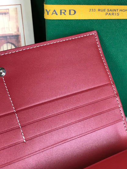 PORTEFEUILLE RICHELIEU 19 EN TOILE GOYARDINE ROUGE CLASSIQUE