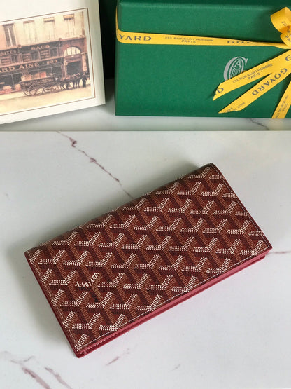 PORTEFEUILLE RICHELIEU 19 EN TOILE GOYARDINE ROUGE CLASSIQUE