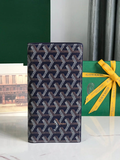 PORTEFEUILLE RICHELIEU 19 EN TOILE GOYARDINE BLEU MARINE