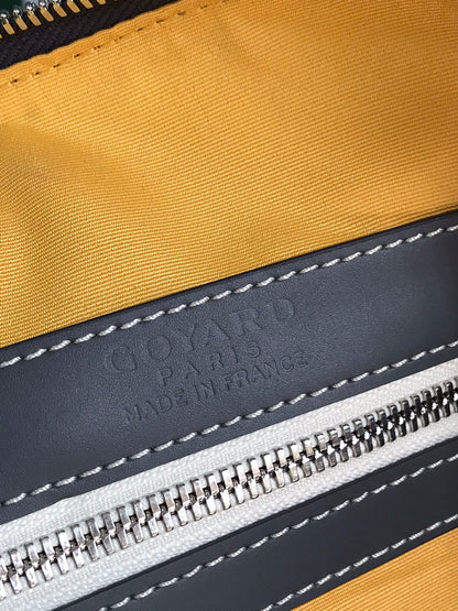 BOSTON 50 BAG IN GRAY GOYARDINE CANVAS AND CALFSKIN TRIM