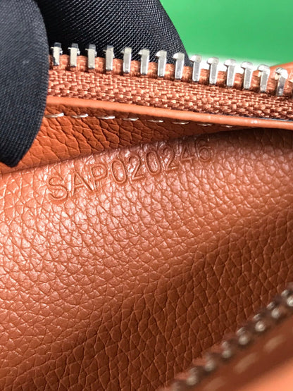 HIRONDELLE バッグ 25 タン ラムスキンとブラック ゴヤルダン キャンバス