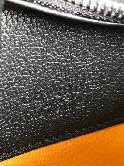 SAC HIRONDELLE 25 EN CUIR D'AGNEAU NOIR ET TOILE GOYARDINE