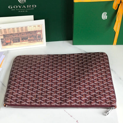 POCHETTE SÉNAT MGM 40 EN TOILE GOYARDINE ROUGE BOURGOGNE