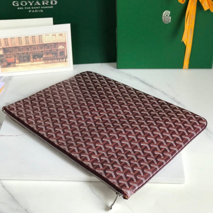 POCHETTE SÉNAT MGM 40 EN TOILE GOYARDINE ROUGE BOURGOGNE