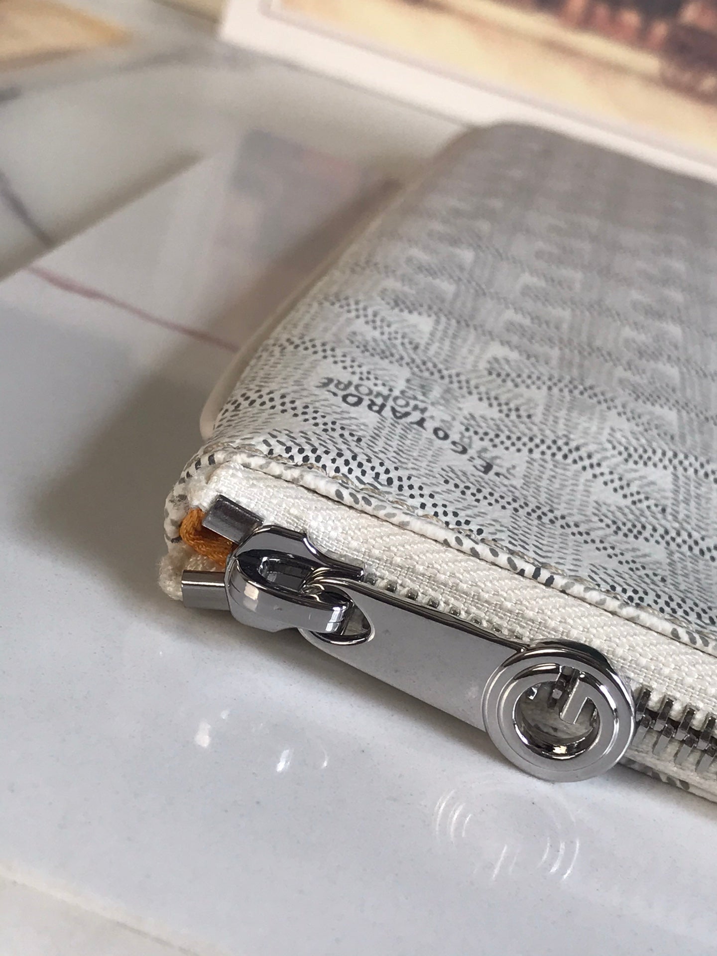 POCHETTE SÉNAT MGM 40 EN TOILE GOYARDINE BLANCHE