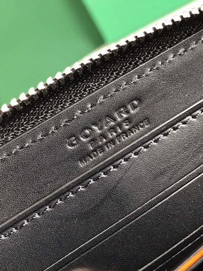 PORTEFEUILLE MINI MATIGNON 11 EN TOILE GOYARDINE NOIRE ET CUIR DE VEAU