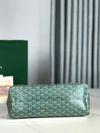 Sac Hobo Bohème 42 cm Toile Verte Chevroches Cuir de Veau