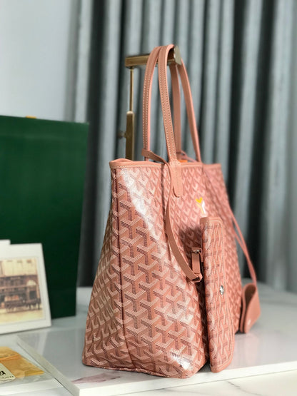 Sac Saint Louis PM 34 cm en toile de veau Chevroches rose