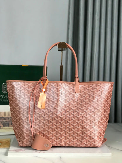 Sac Saint Louis PM 34 cm en toile de veau Chevroches rose
