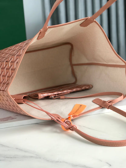 Sac Saint Louis PM 34 cm en toile de veau Chevroches rose