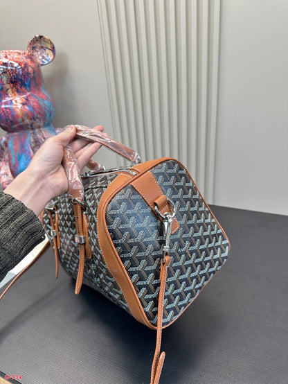 SAC HARDY PM バッグ 35 ブラック ゴヤルディン キャンバスとタン カーフスキン