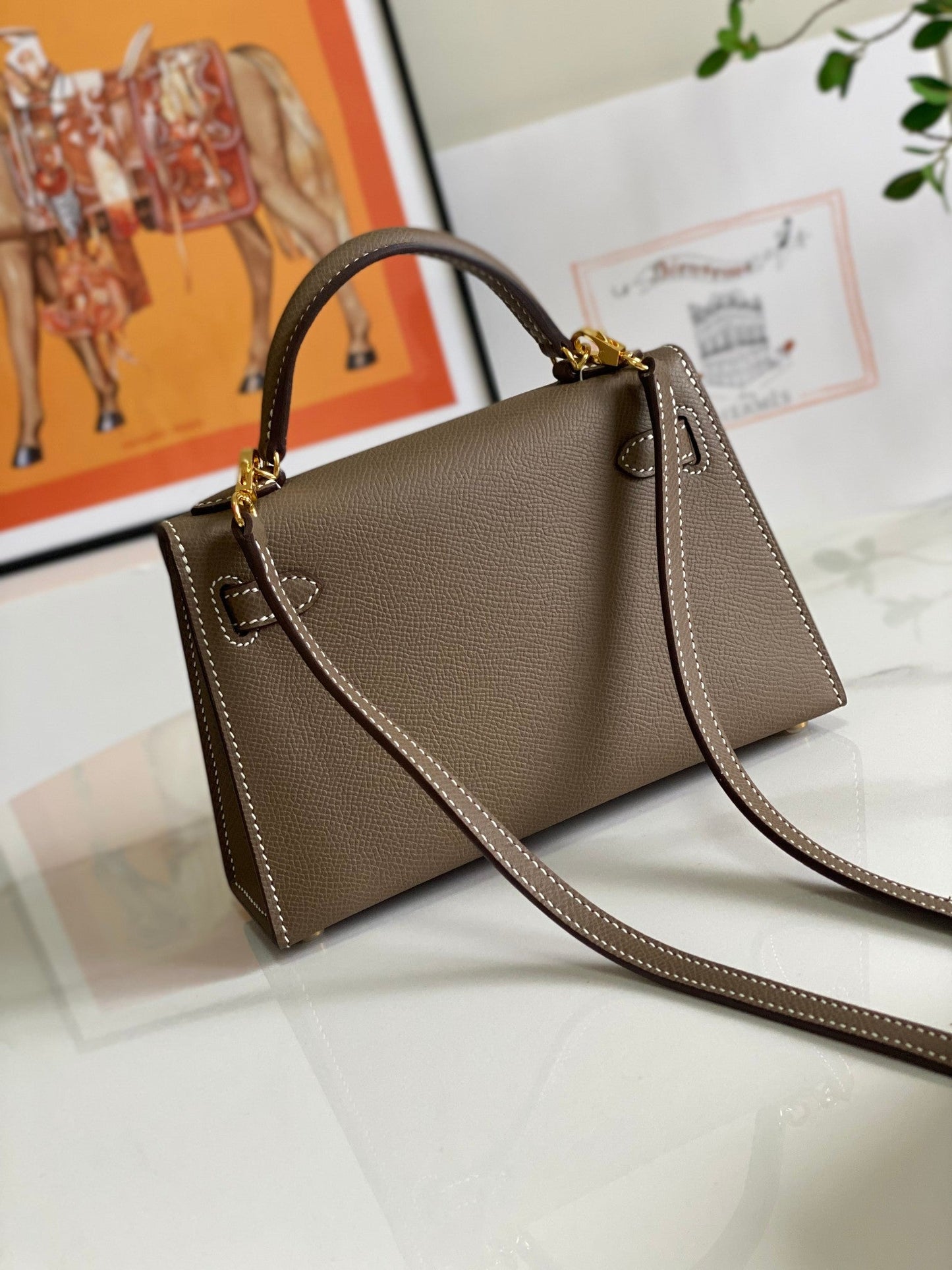 HM ミニケリー 19cm エレファントグレー エプソム ゴールド金具