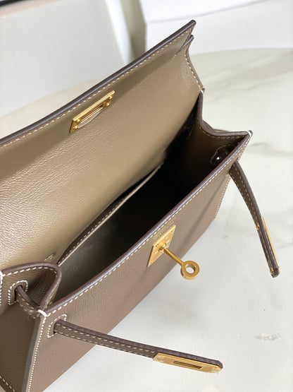 HM ミニケリー 19cm エレファントグレー エプソム ゴールド金具