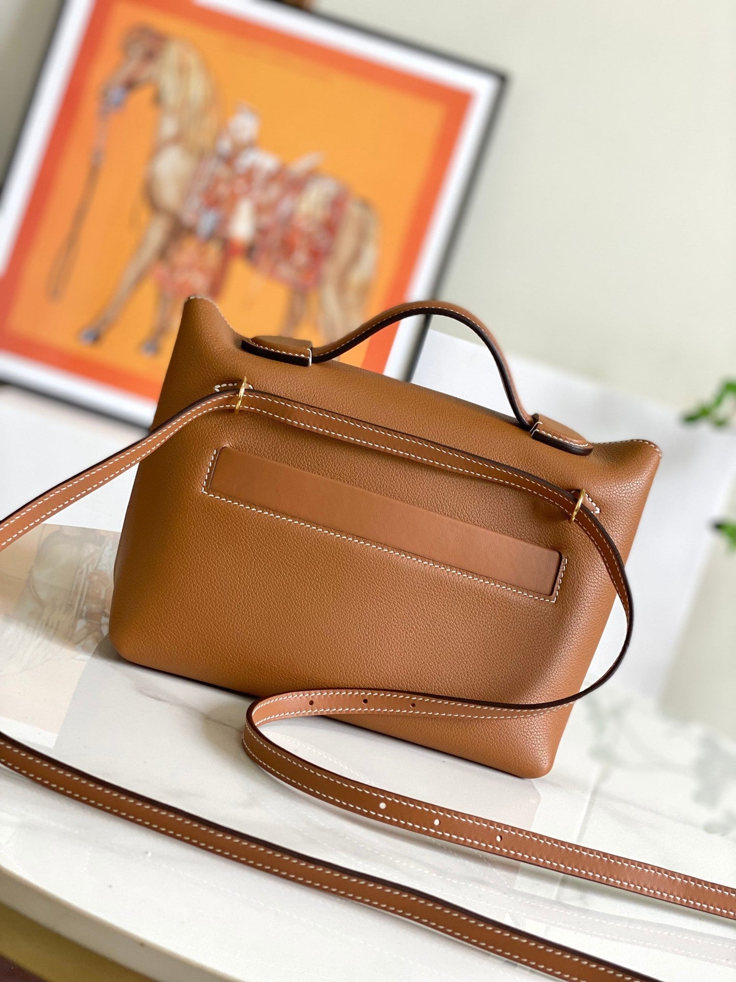 Mini sac HM 24/24 21 cm en cuir Evercolor doré et accessoires dorés