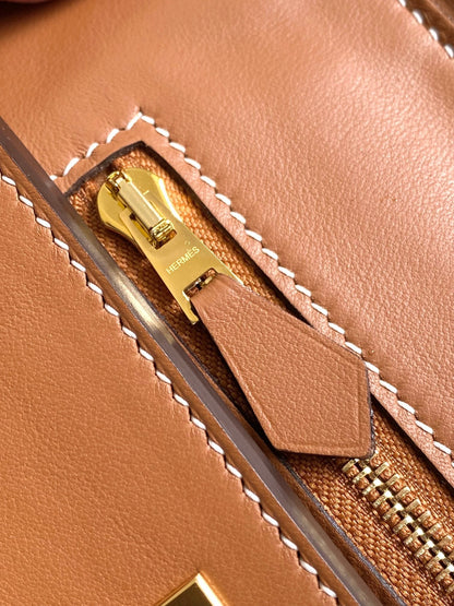 Mini sac HM 24/24 21 cm en cuir Evercolor doré et accessoires dorés